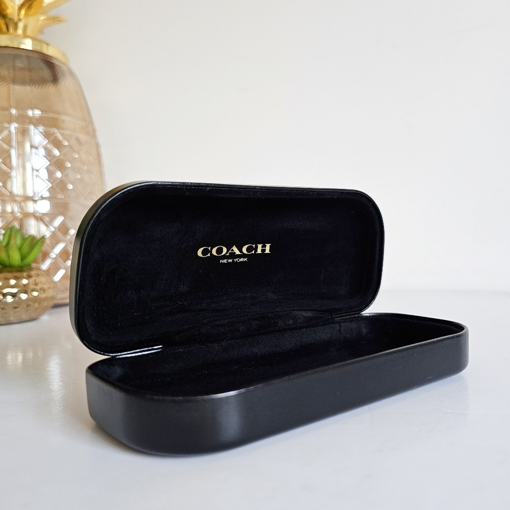 Vintage Coach New York Black Eyewear Hard Case Sunglasses 2000s Y2K Elegant Case